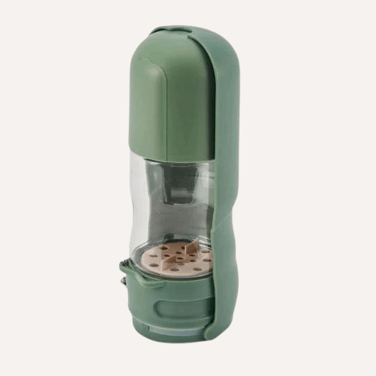 Travel Dog Water Bottle with Treat Holder – Leakproof & BPA-Free 350mL - Lolomo!