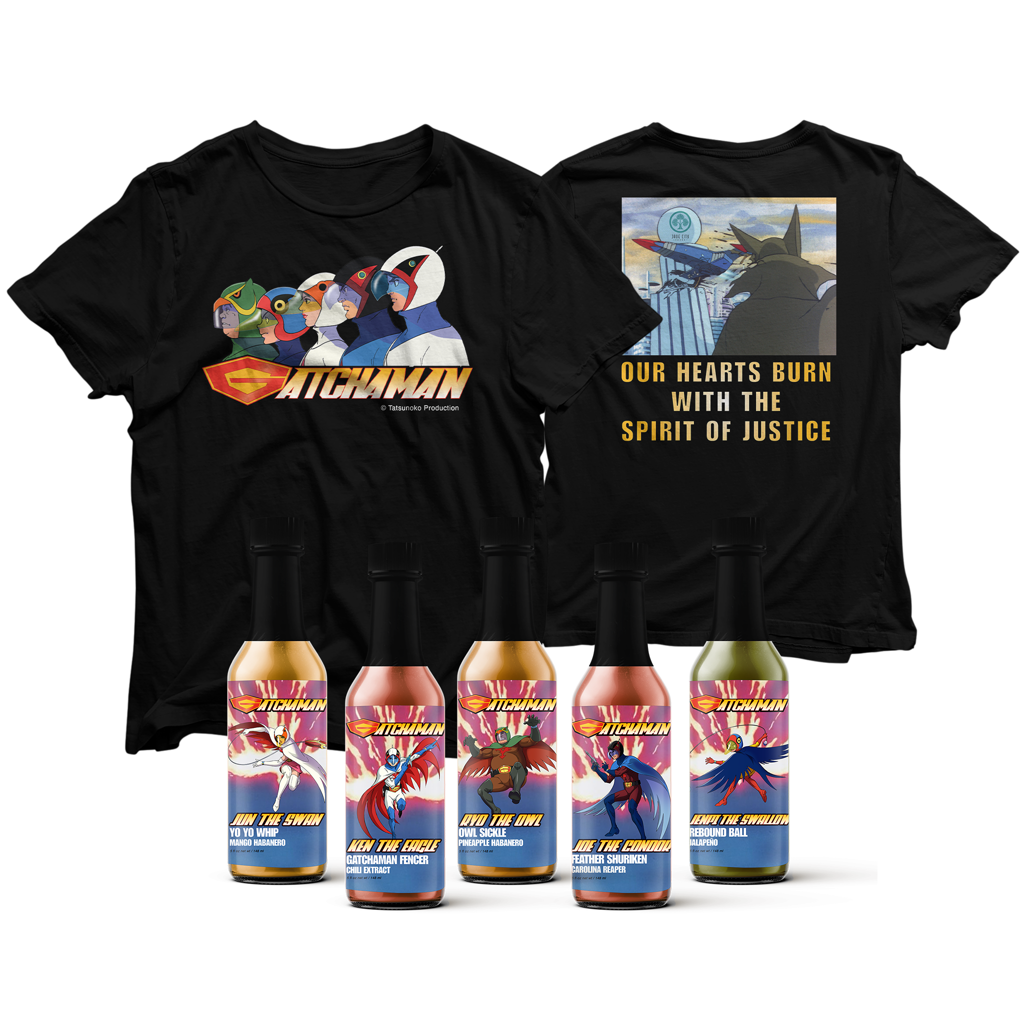 Gatchaman Tee Hot Sauce Combo