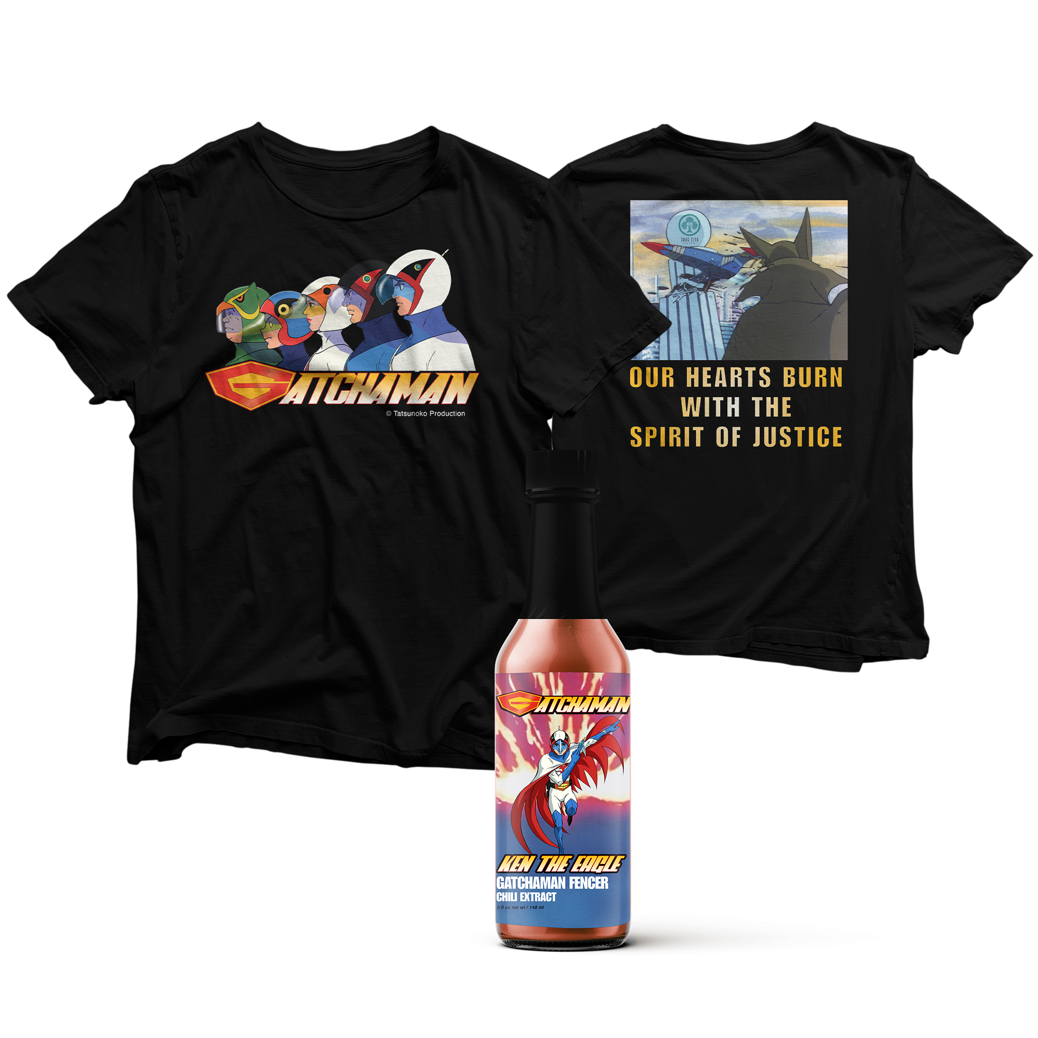Gatchaman Tee Hot Sauce Combo