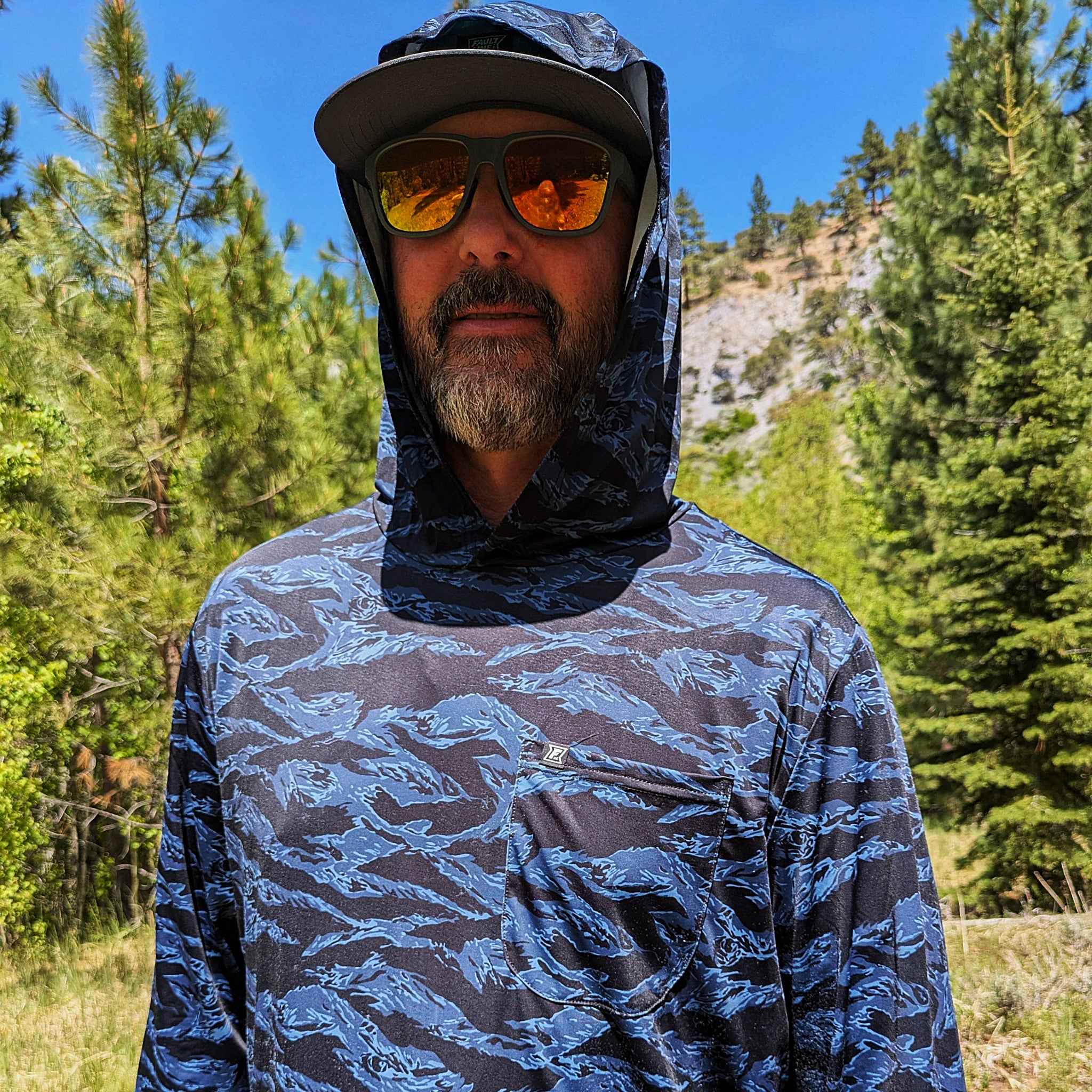 Carson Sun Hoodie - Black Tiger Camo