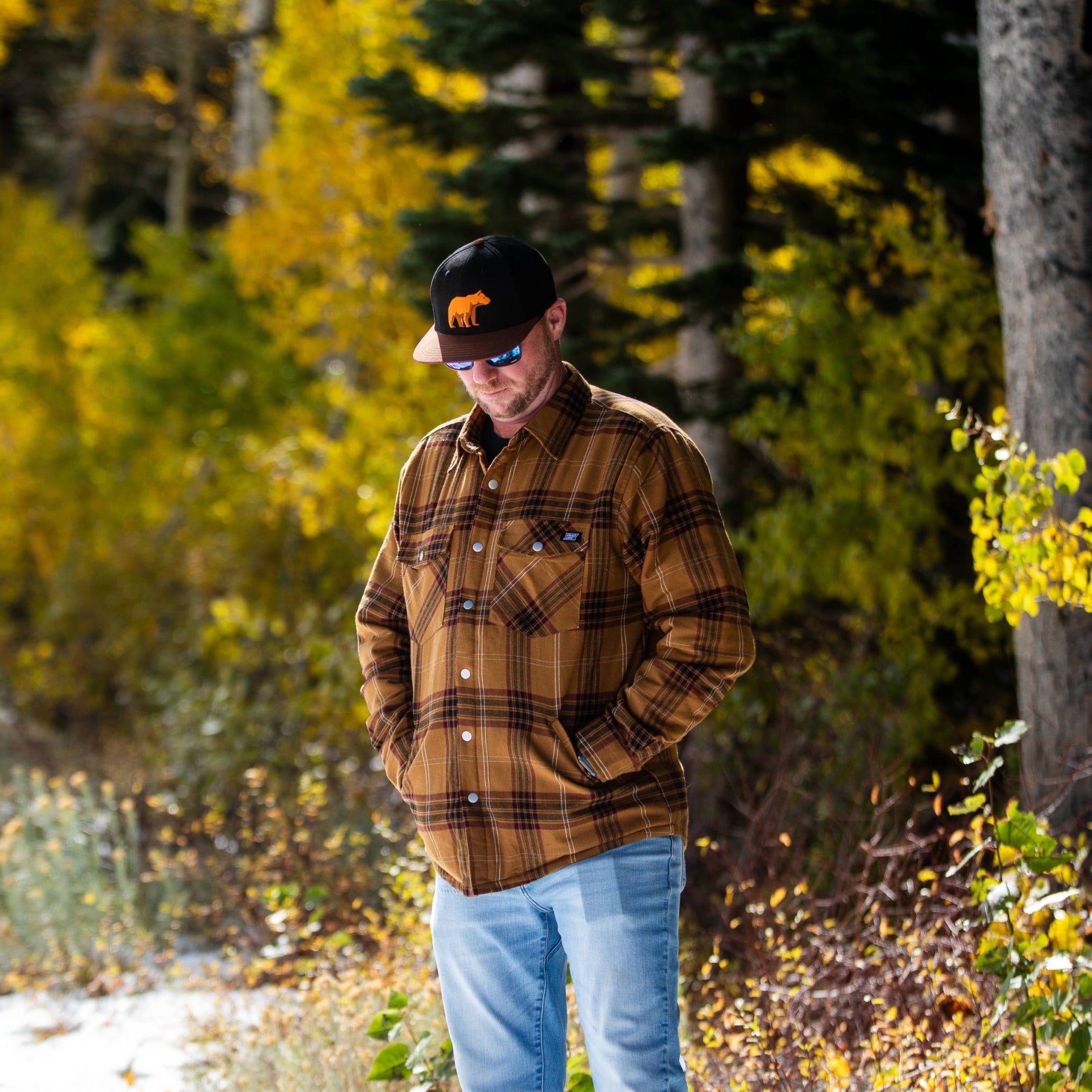 Juniper Insulated Flannel Shacket- Dijon/Maroon