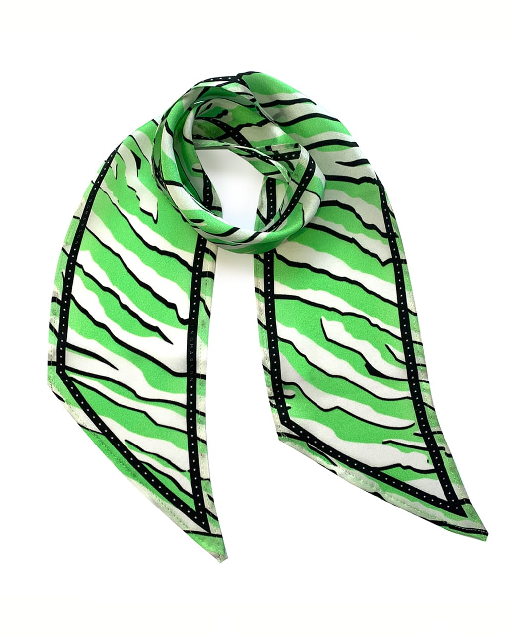 Wild Tiger Silk Neck Scarf Mint Green