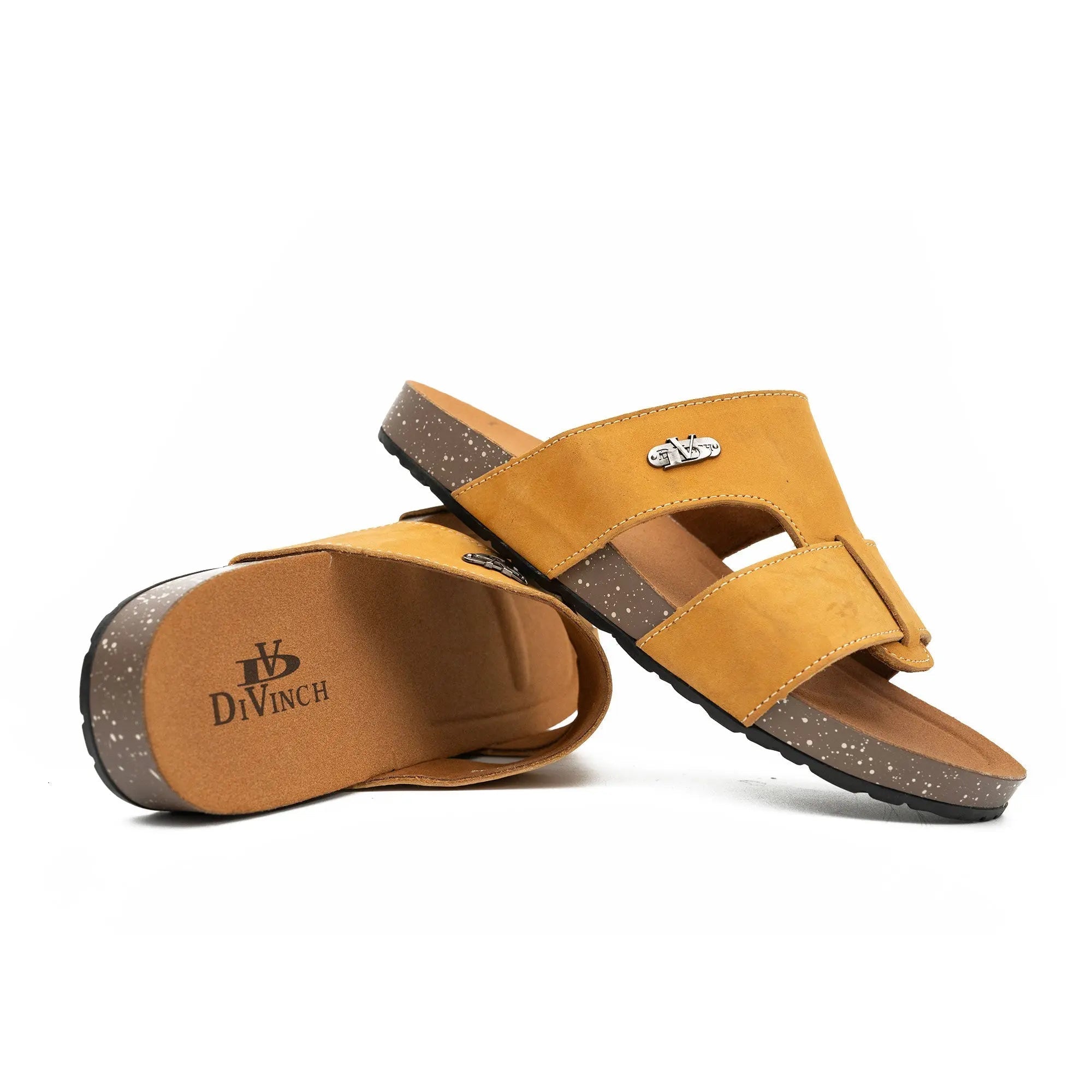 Yellow Double - Strap Slide Sandals
