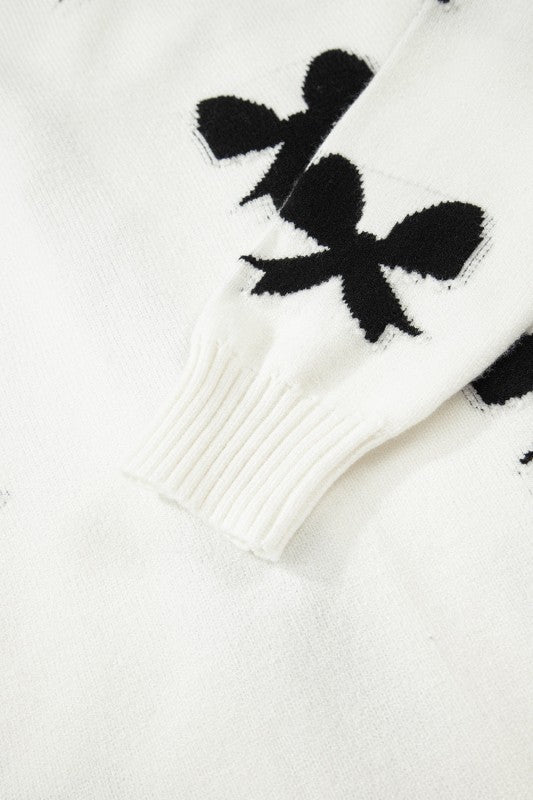 Bow Lace-up Sweater Cardigan