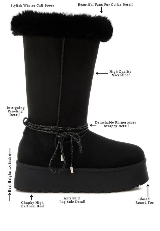 Olonya Fur Collar Anti-Skid Snow Boots