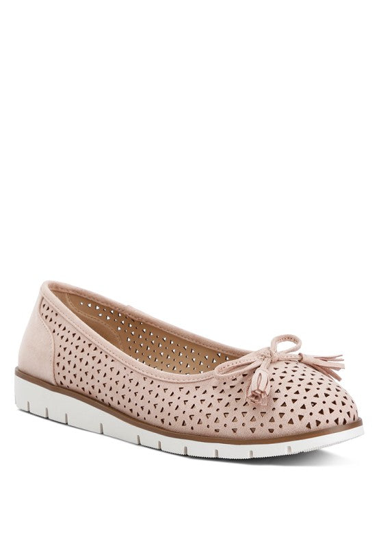 Pacer Perforated Leather Ballerinas