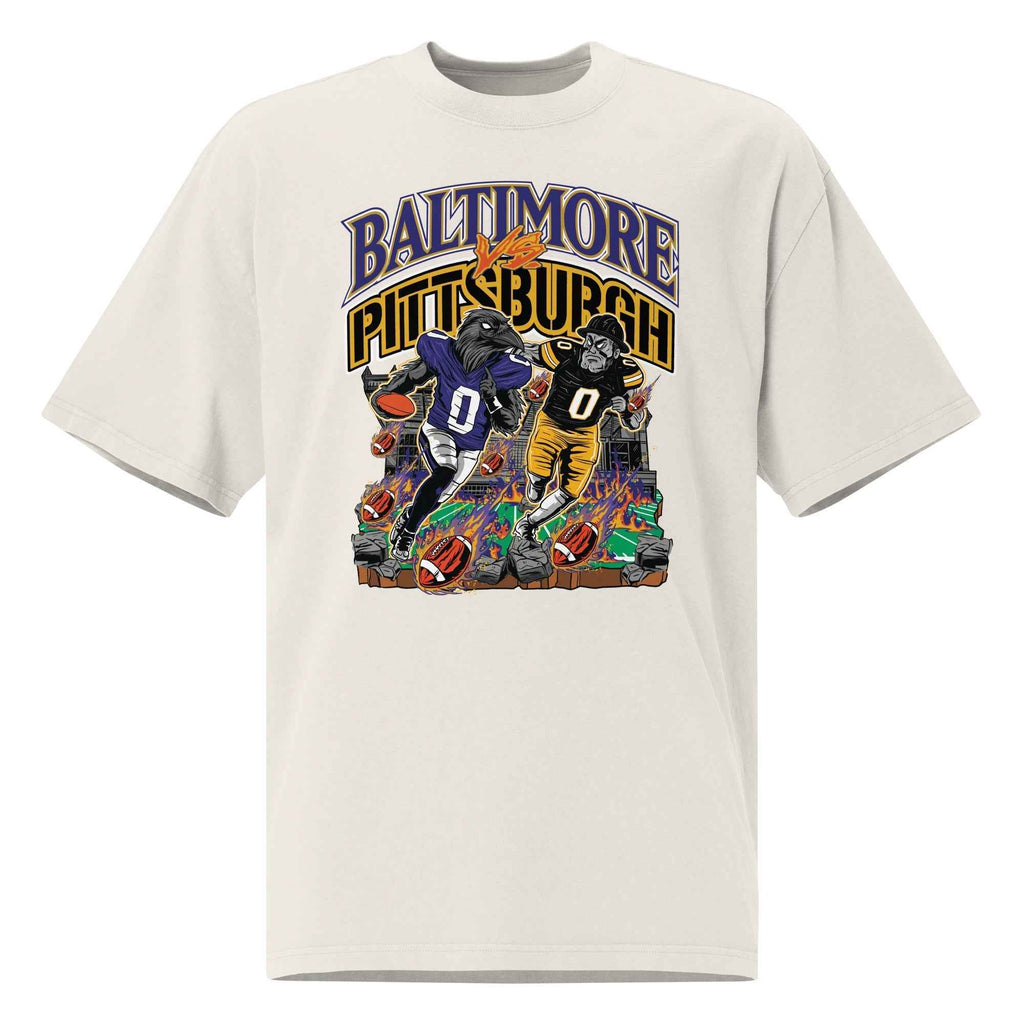Baltimore vs Pittsburgh "Rivalry" White T-Shirt