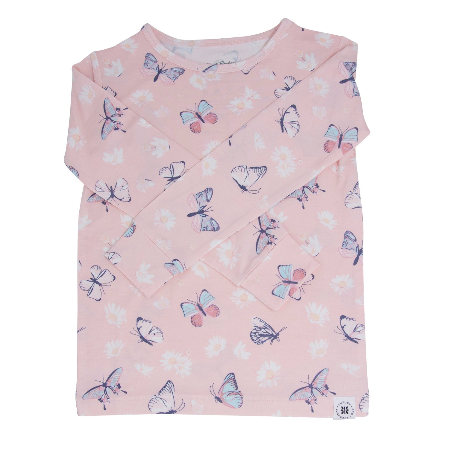 Pink Butterfly Daisy Bamboo Big Kid Pajama Set