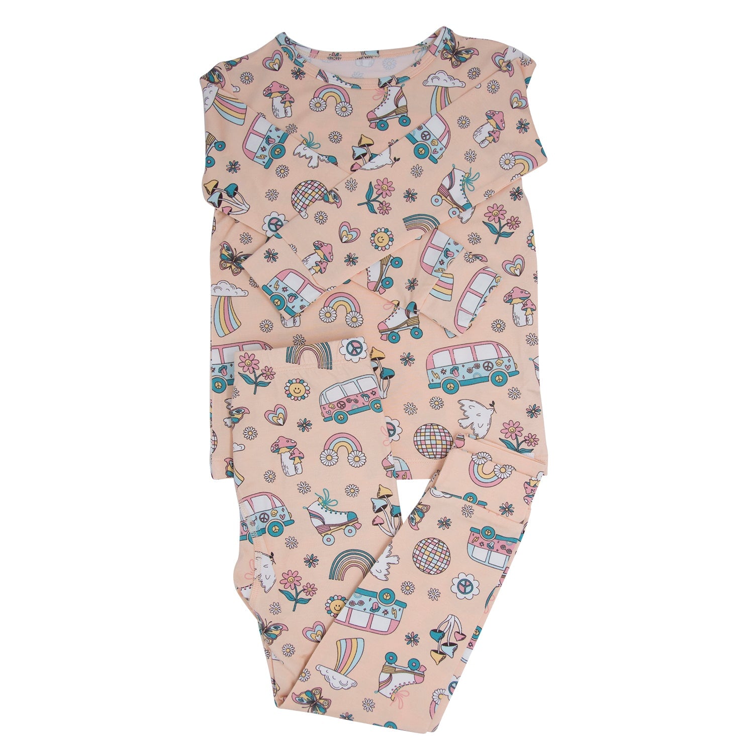 Retro Roller Skates Big Kid Pajama Set