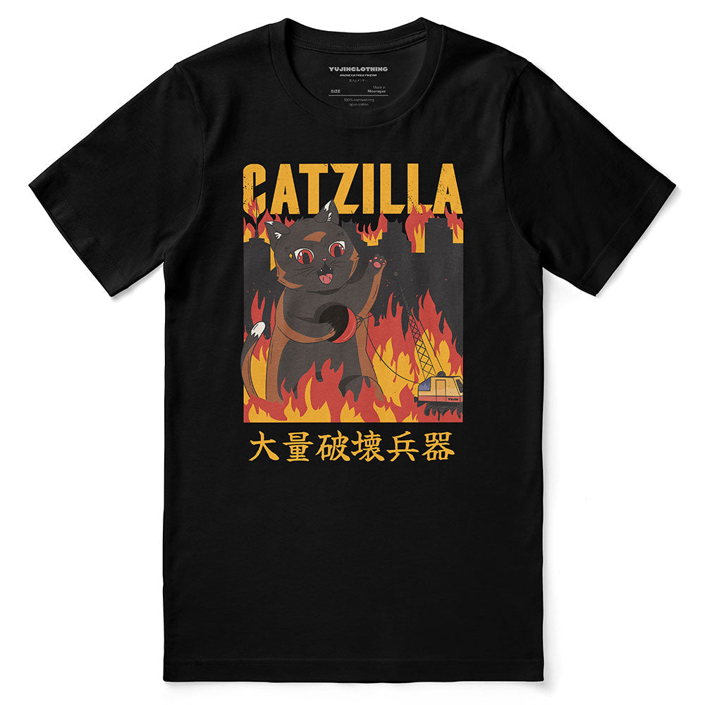 Camiseta del gato de Catzilla City