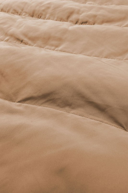 Solid Zip-Up Pocketed Puffer Vest