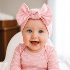 Lazo anudado rosa caramelo