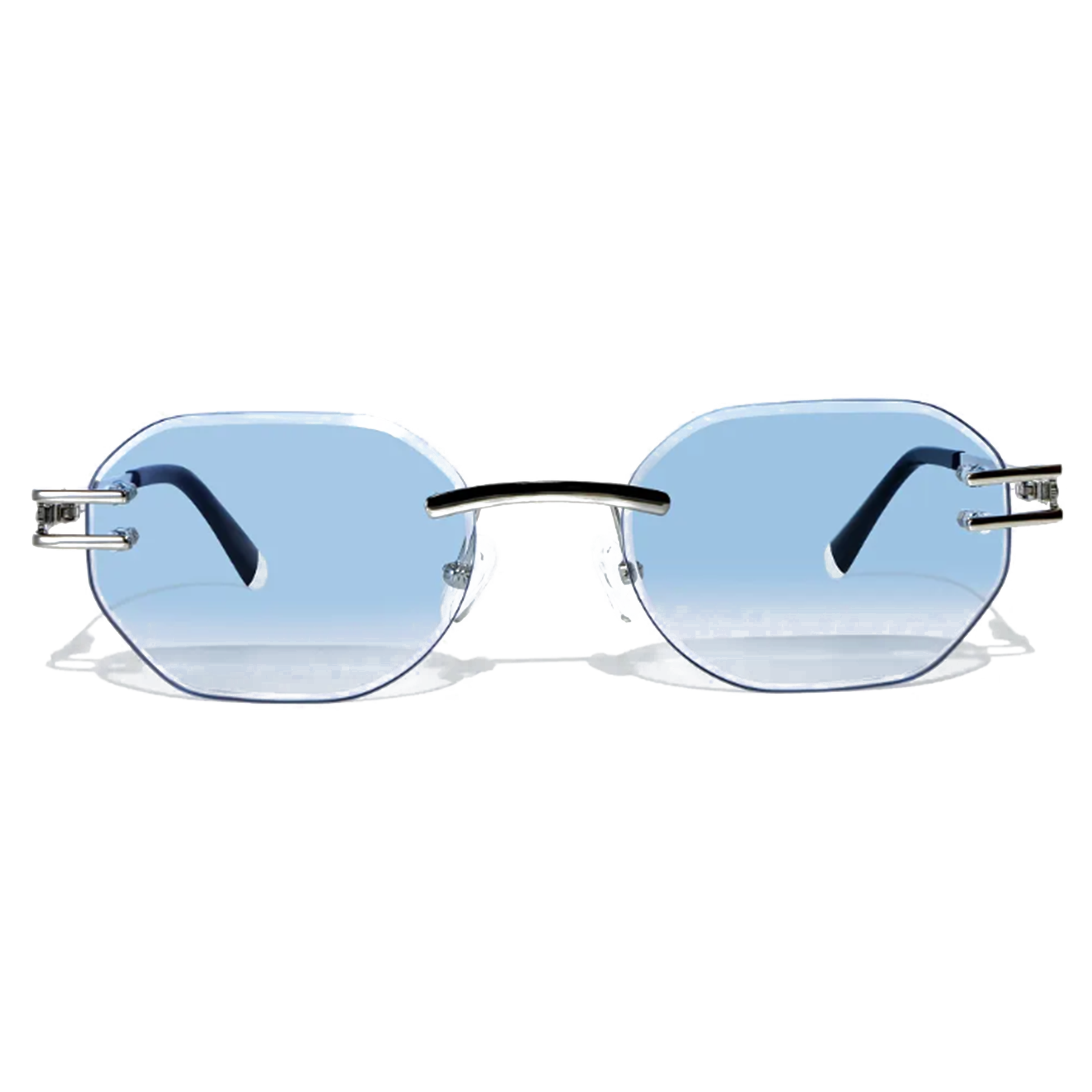 Carter Bleu Metal Frameless Sunglasses - Lolomo!