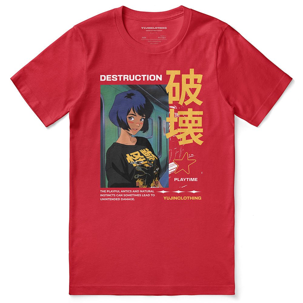 Cat Destroyer And Girl T-Shirt - Lolomo!
