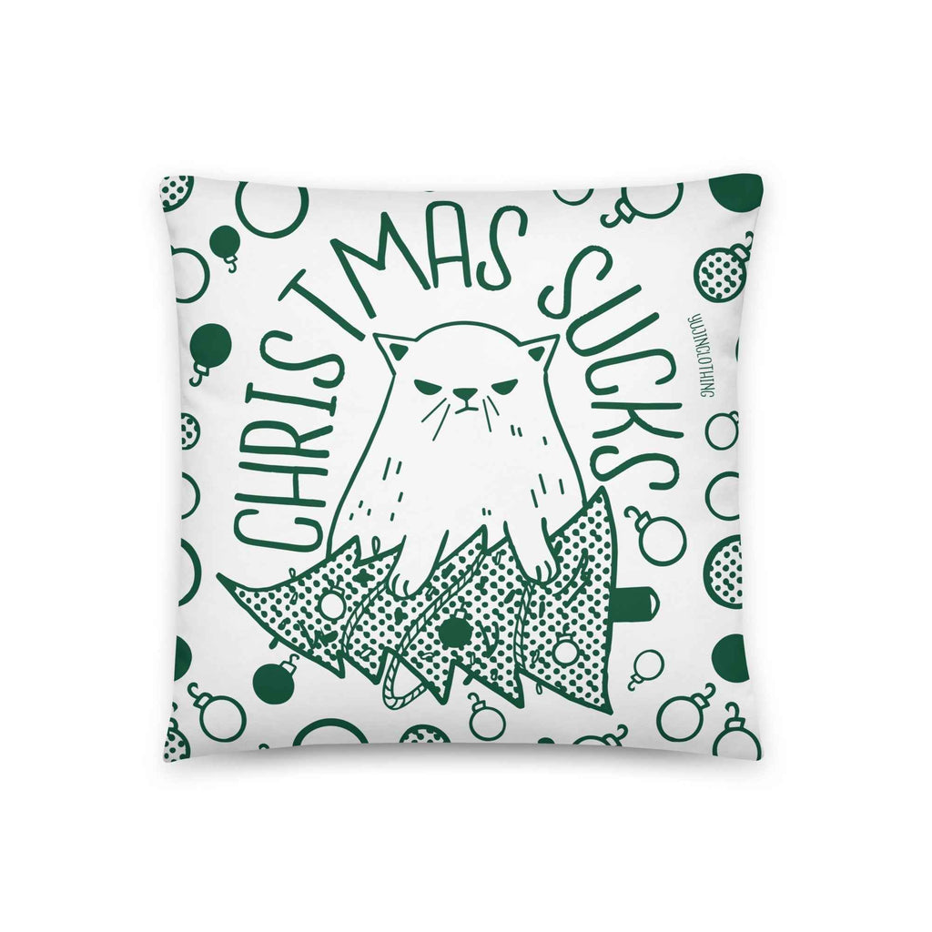 Christmas Sucks Cat Pillow