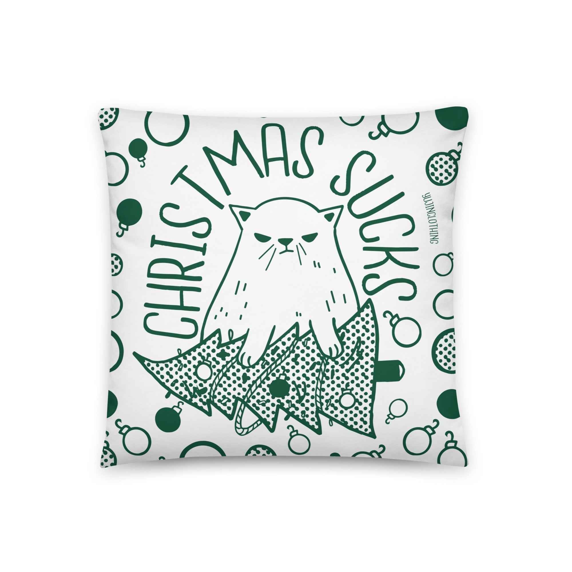 Christmas Sucks Cat Pillow