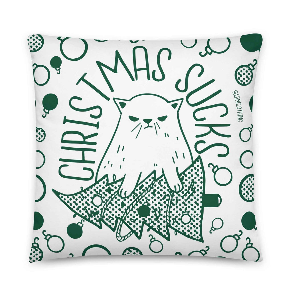 Christmas Sucks Cat Pillow