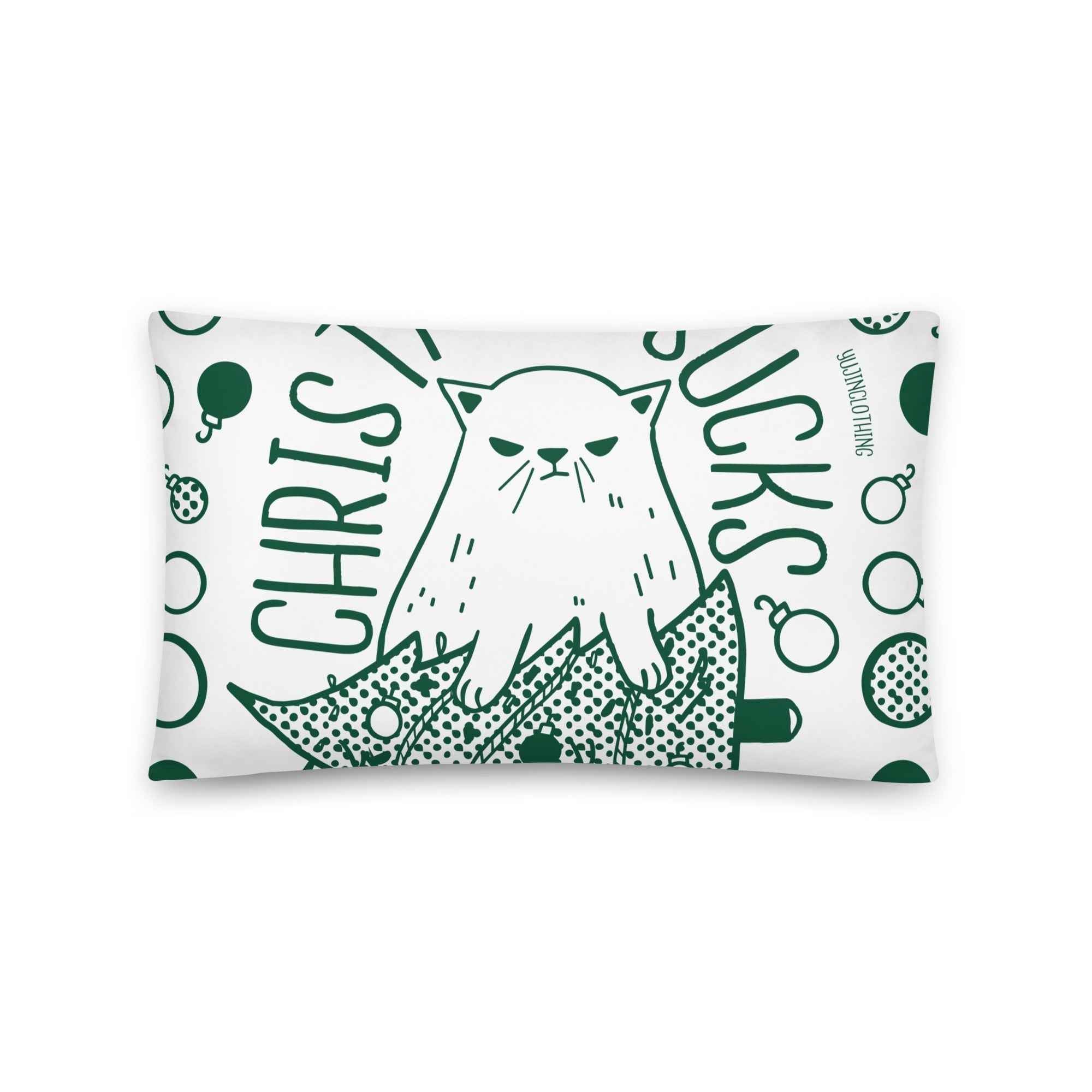 Christmas Sucks Cat Pillow