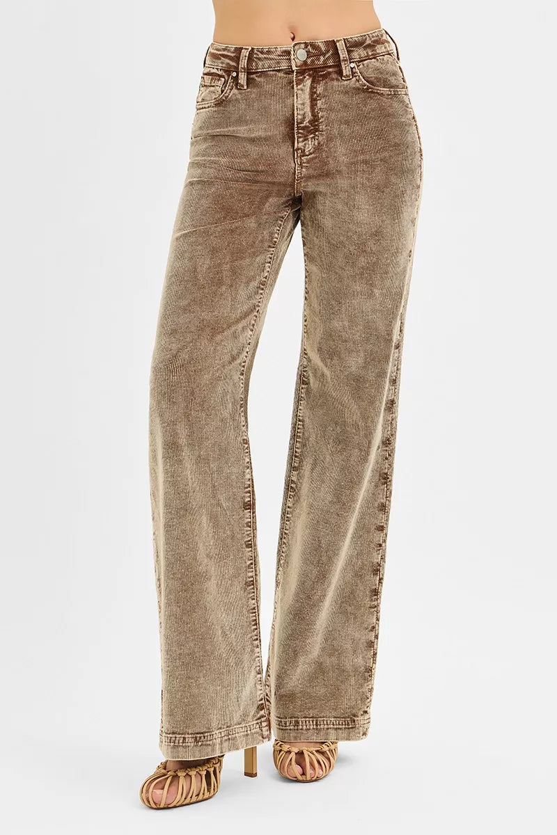 RISEN High Rise Wide Leg Corduroy Jeans
