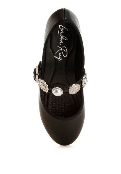 Kavana Charms Embellished Flat Mary Janes