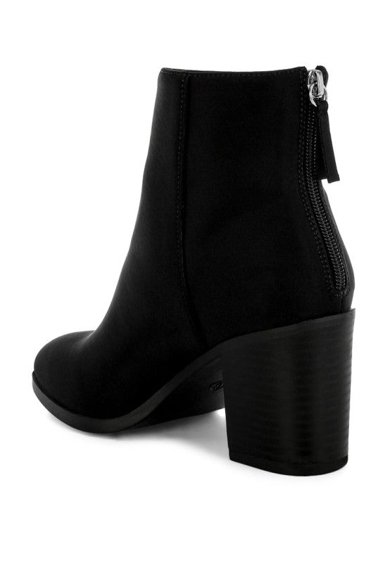 Veyara Lycra Block Heel Ankle Boots