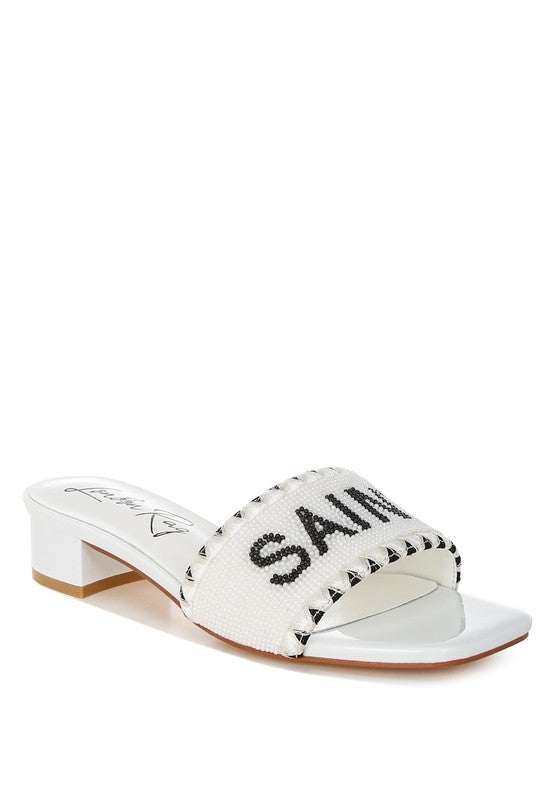 Poshta Saint Tropez Beaded Slip-On Heels