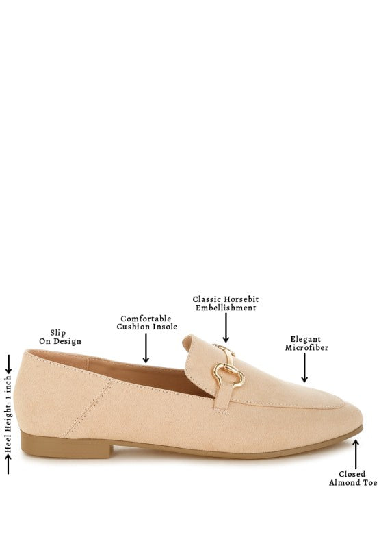 Noltas Horsebit Embellished Flat Loafers