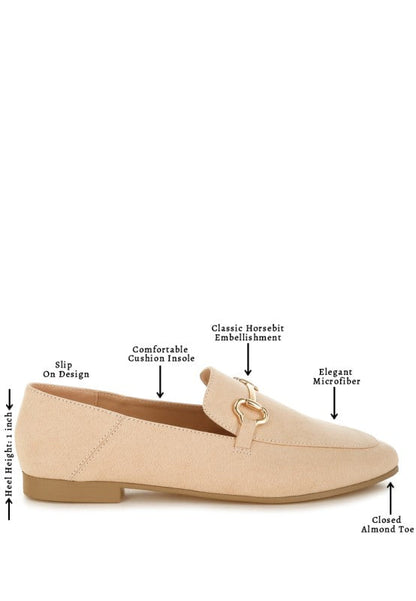 Noltas Horsebit Embellished Flat Loafers