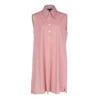 Italian Cotton Red Stripe Sleeveless Dress – Elegant Summer Dress