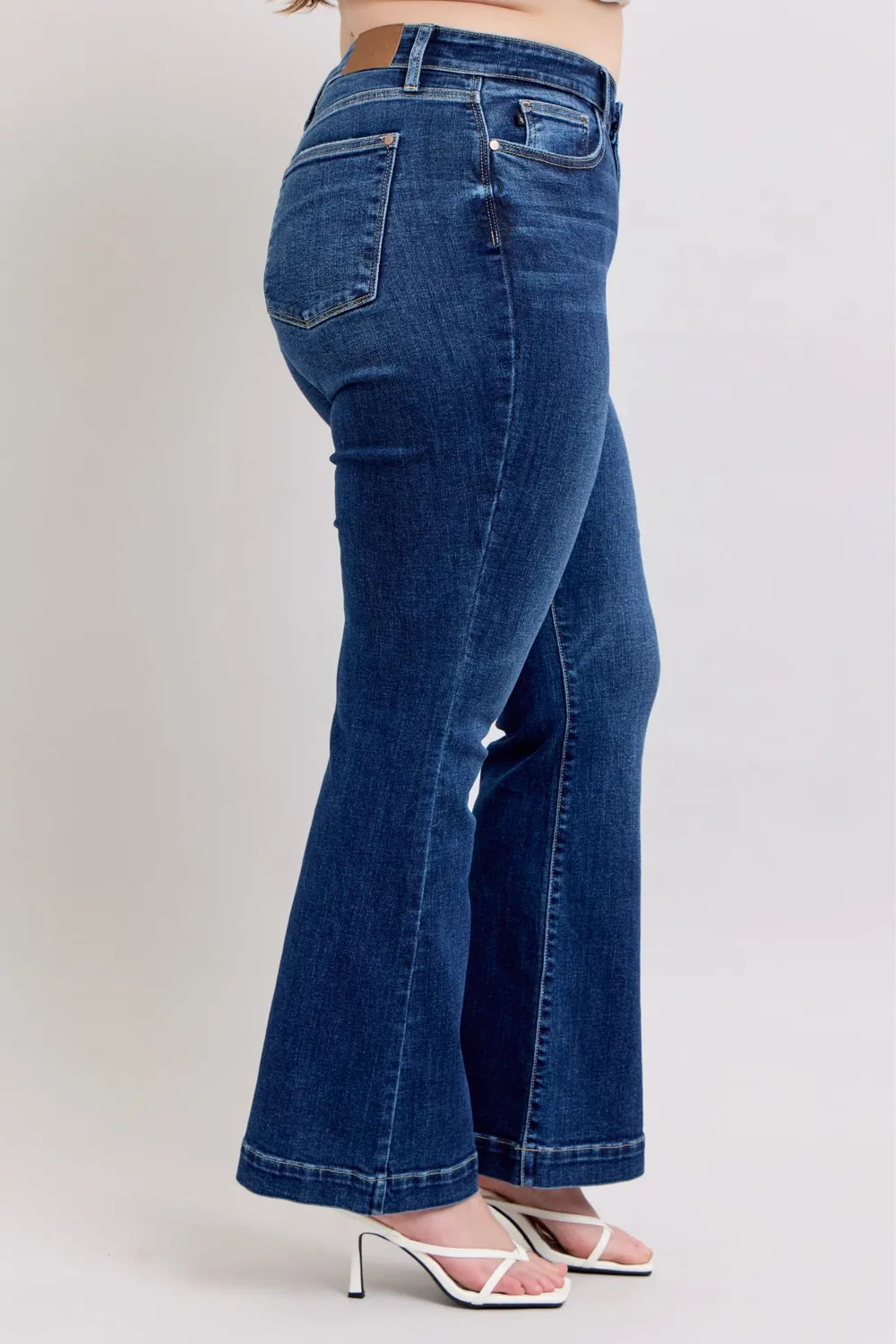 Judy Blue Full Size High Rise Flare Jeans with Pockets Plus Size