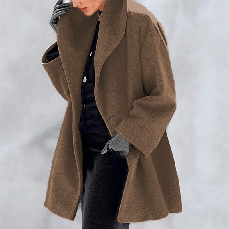 Plus Size Oversized Wool-Like Coat