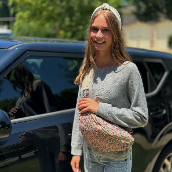 Vintage Floral Sling Bag – Adjustable Crossbody