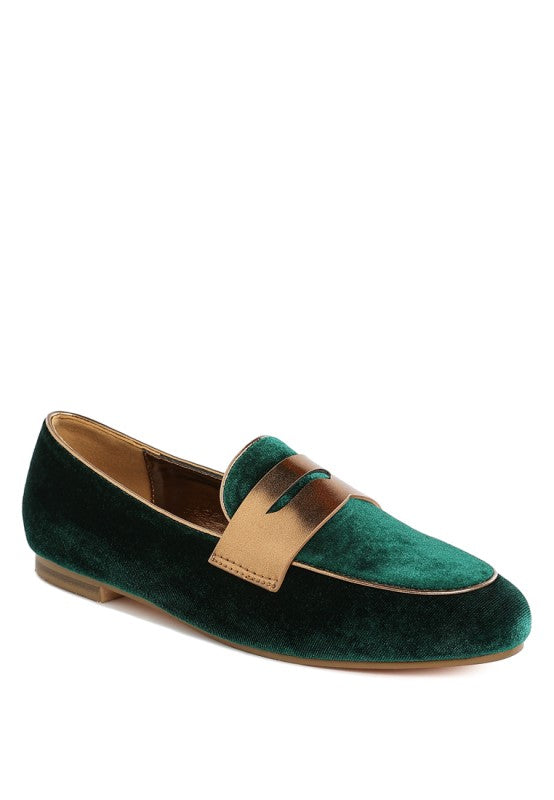 Malta Penny Strap Velvet Loafers