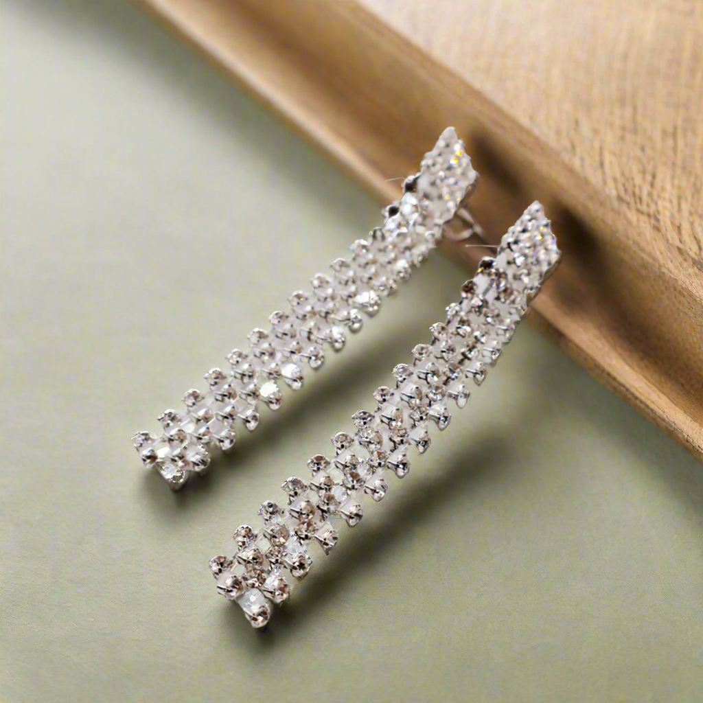 Dazzling Cascade Faux Diamond Earrings - Elevate Elegance