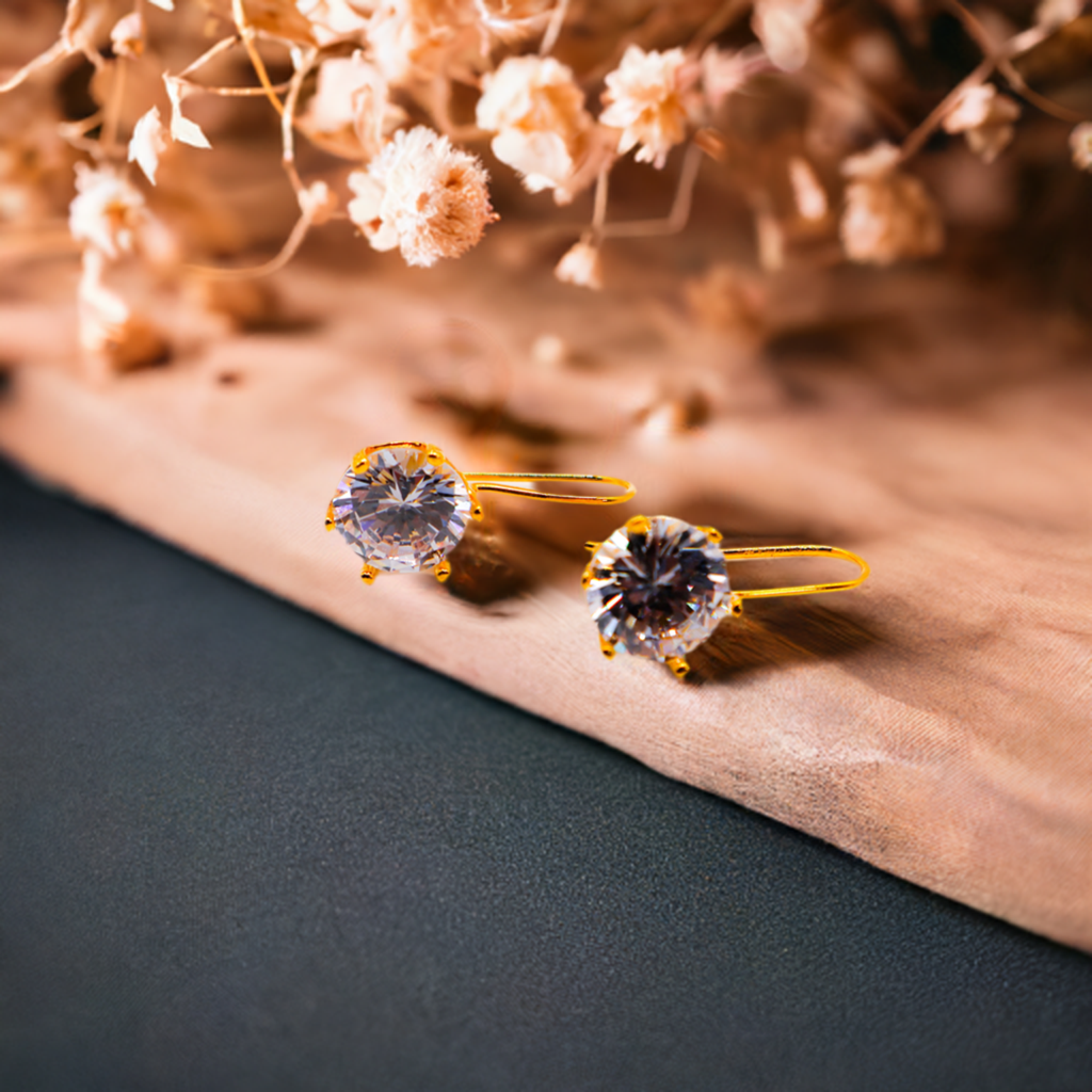 Boucles d'oreilles élégantes à paillettes dorées – Boucles d'oreilles luxueuses plaquées or