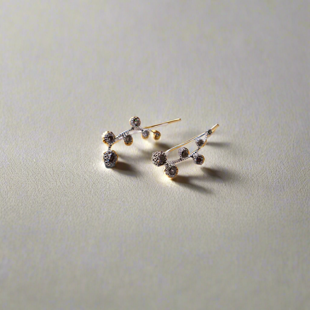 Boucles d'oreilles en or blanc Floral Whispers