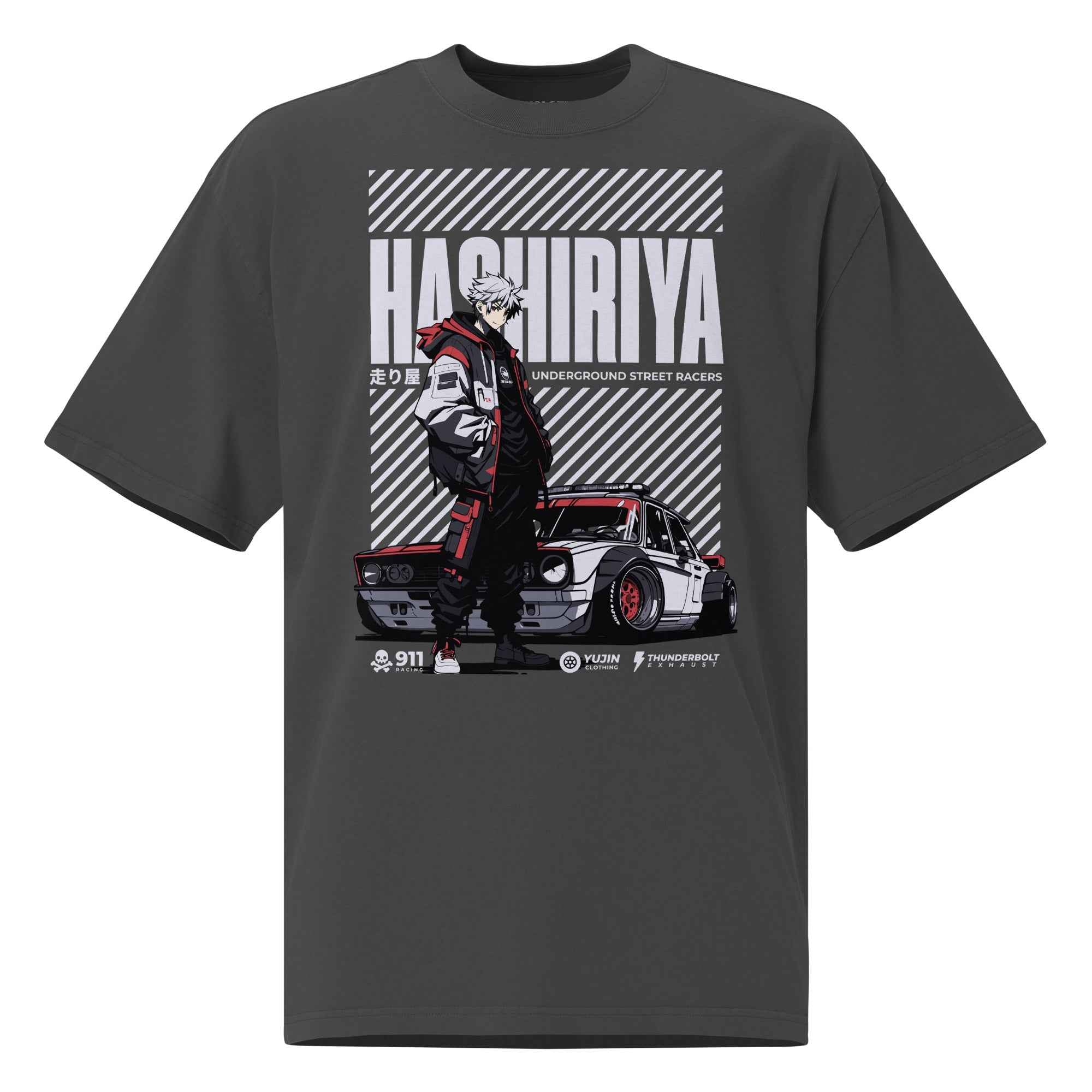 Hashiriya Oversized Faded Car T-Shirt