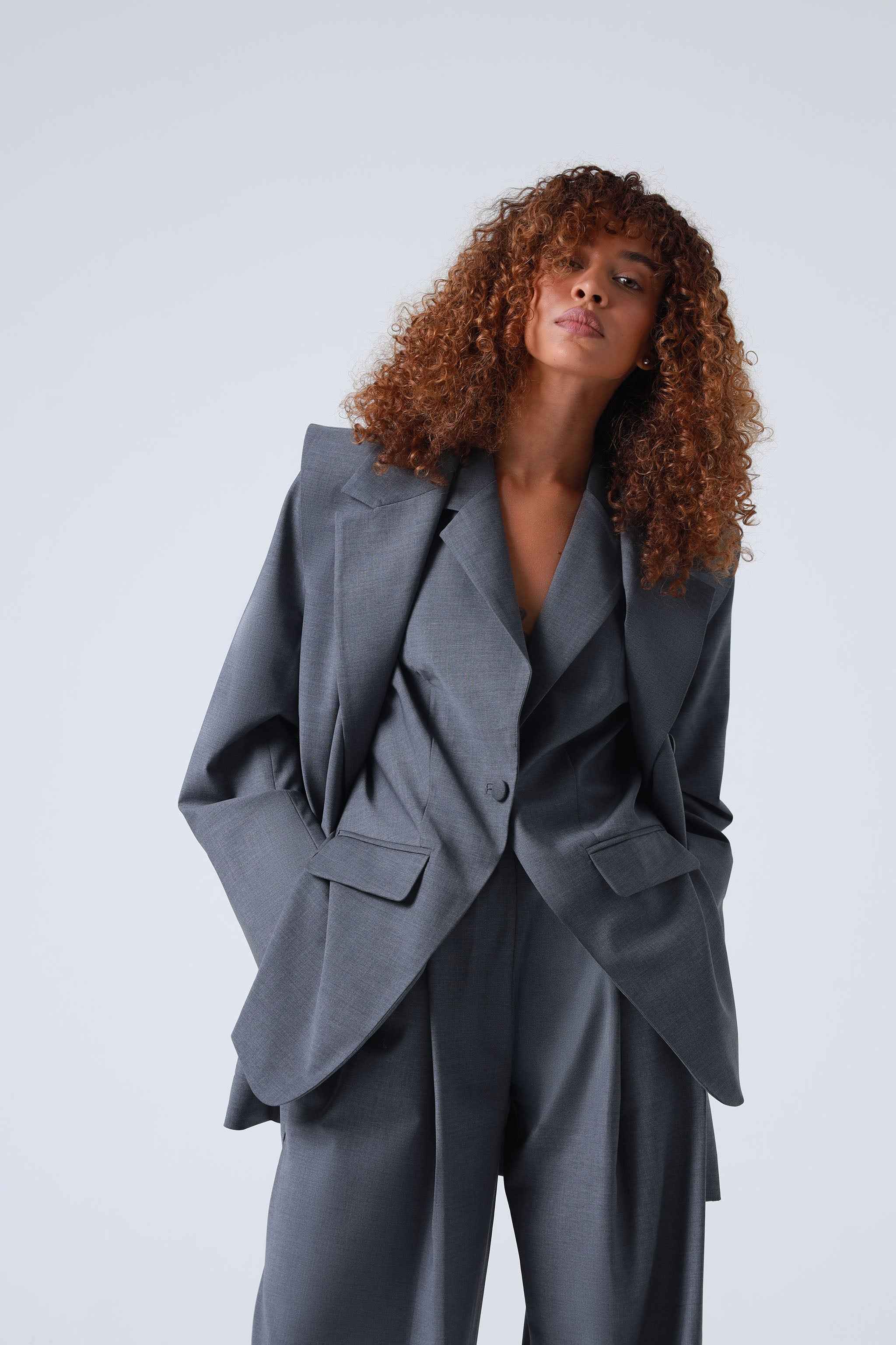 Broadway 3-piece Sophia Tailored Virgin Wool Suit in Mid Grey