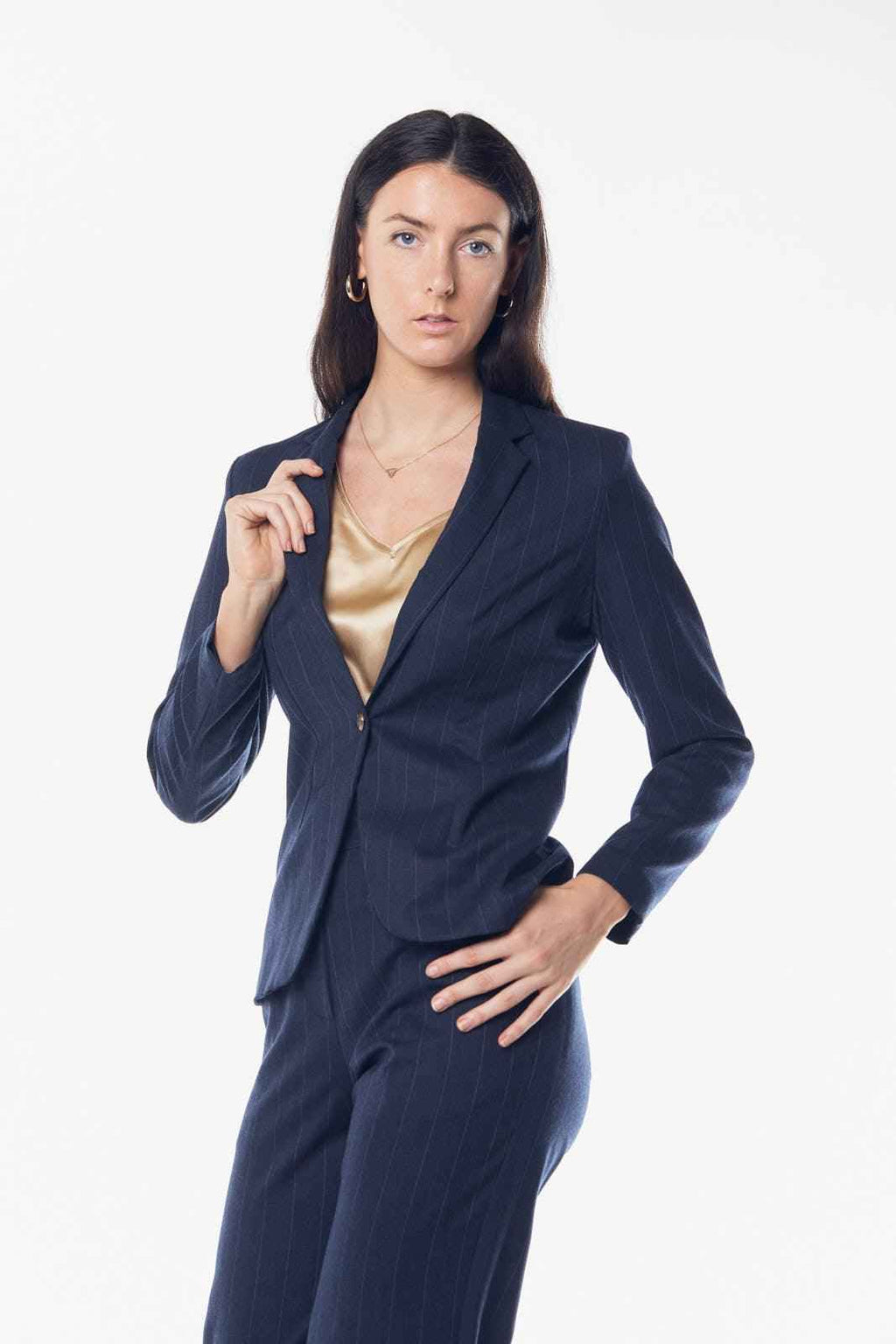 Women Classic Italian Wool Blazer – Timeless Tailored Blazer