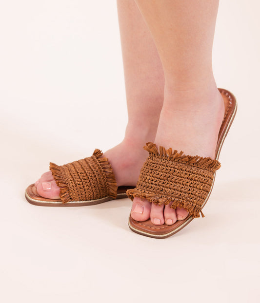 Juana Woven Sandals in Tan