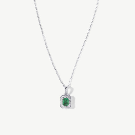 Lumière 18 Carat White Gold Emerald Necklace - Lolomo!