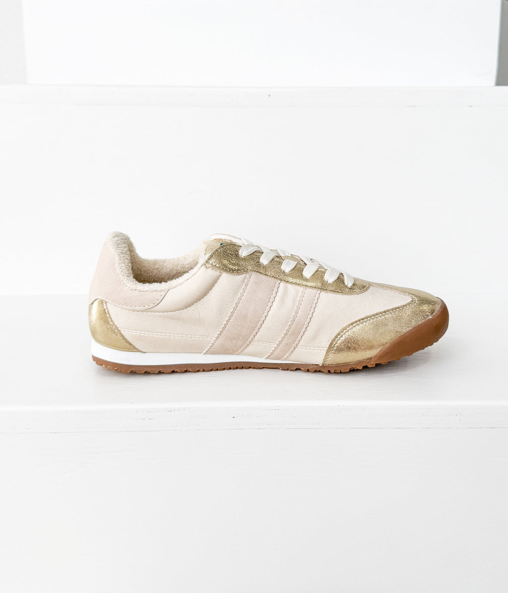 Madrid Sneaker in Beige/Gold