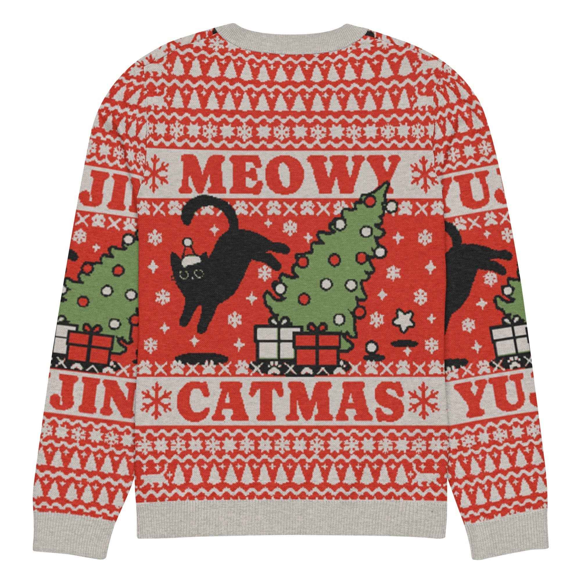 Meowy Catmas Cat Christmas Ugly Sweatshirt