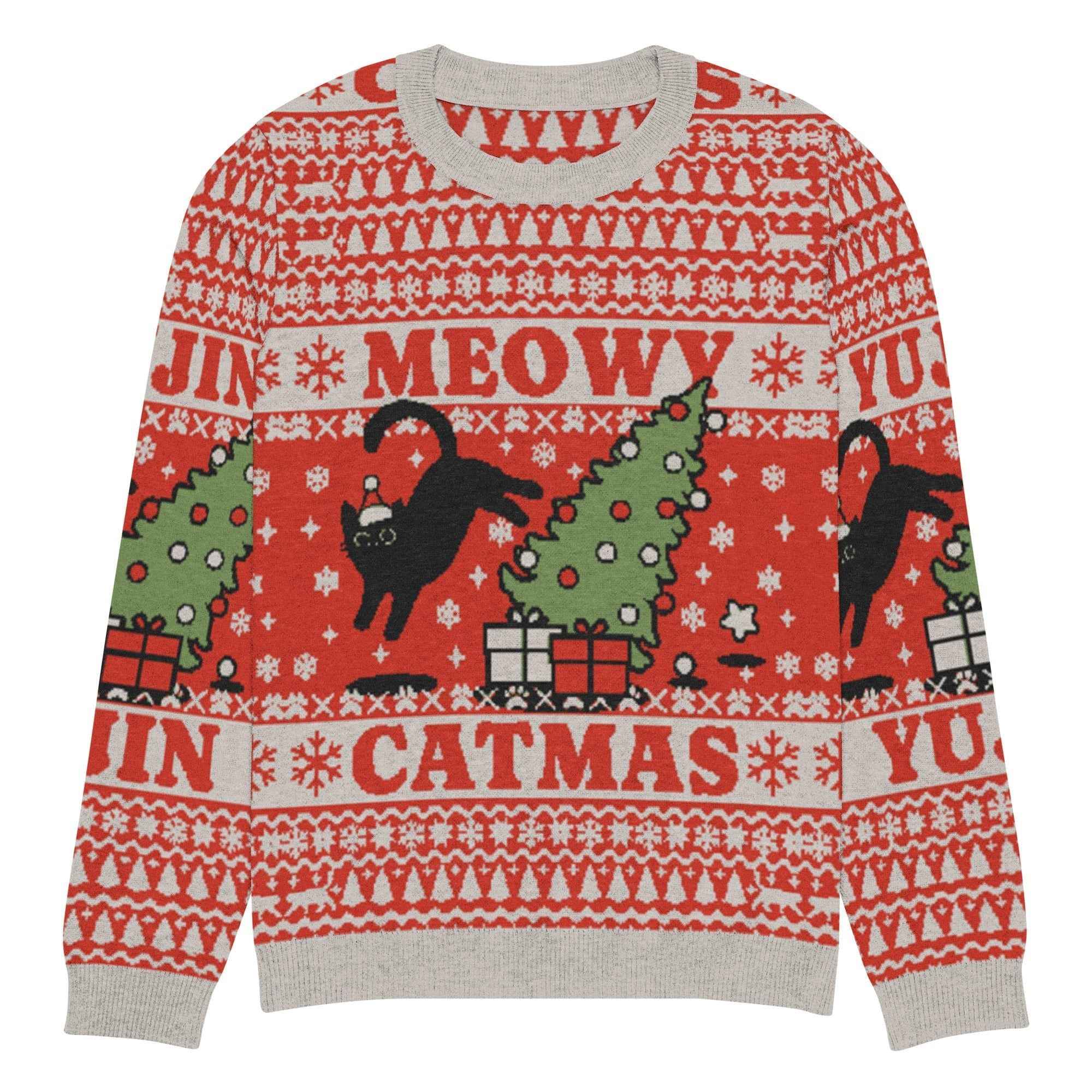 Meowy Catmas Cat Christmas Ugly Sweatshirt