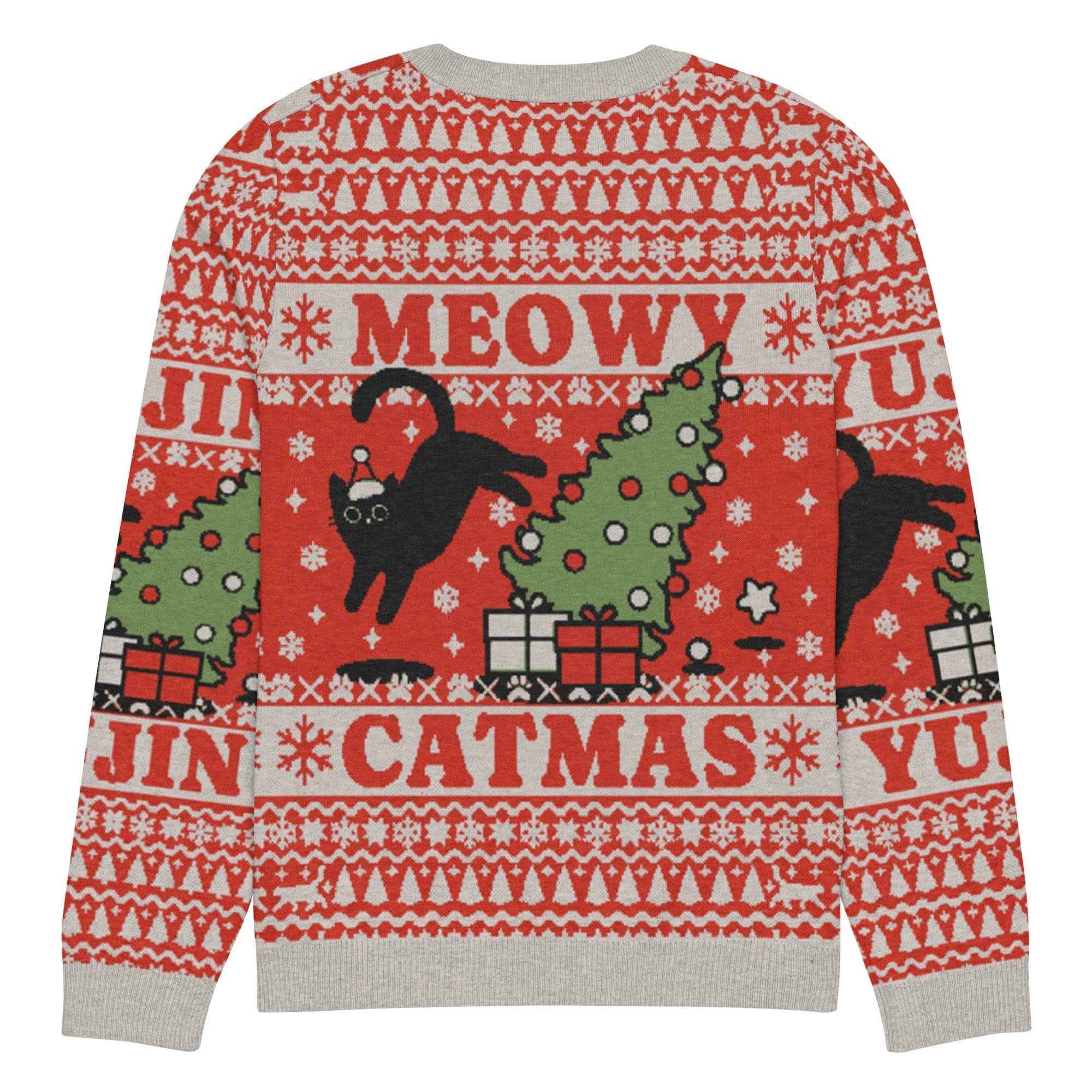 Meowy Catmas Cat Christmas Ugly Sweatshirt