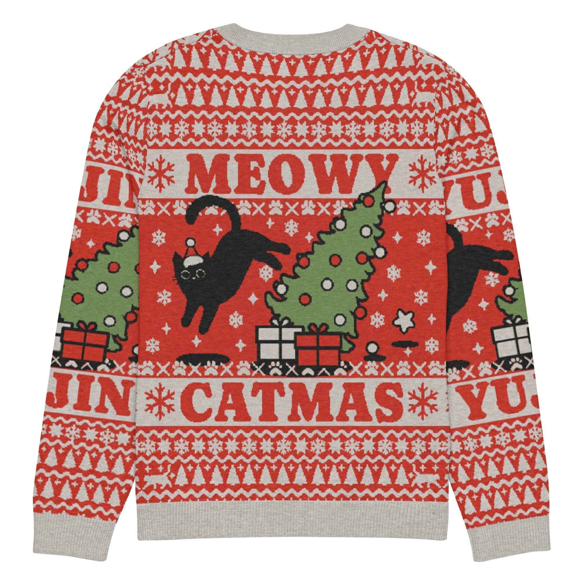 Meowy Catmas Cat Christmas Ugly Sweatshirt