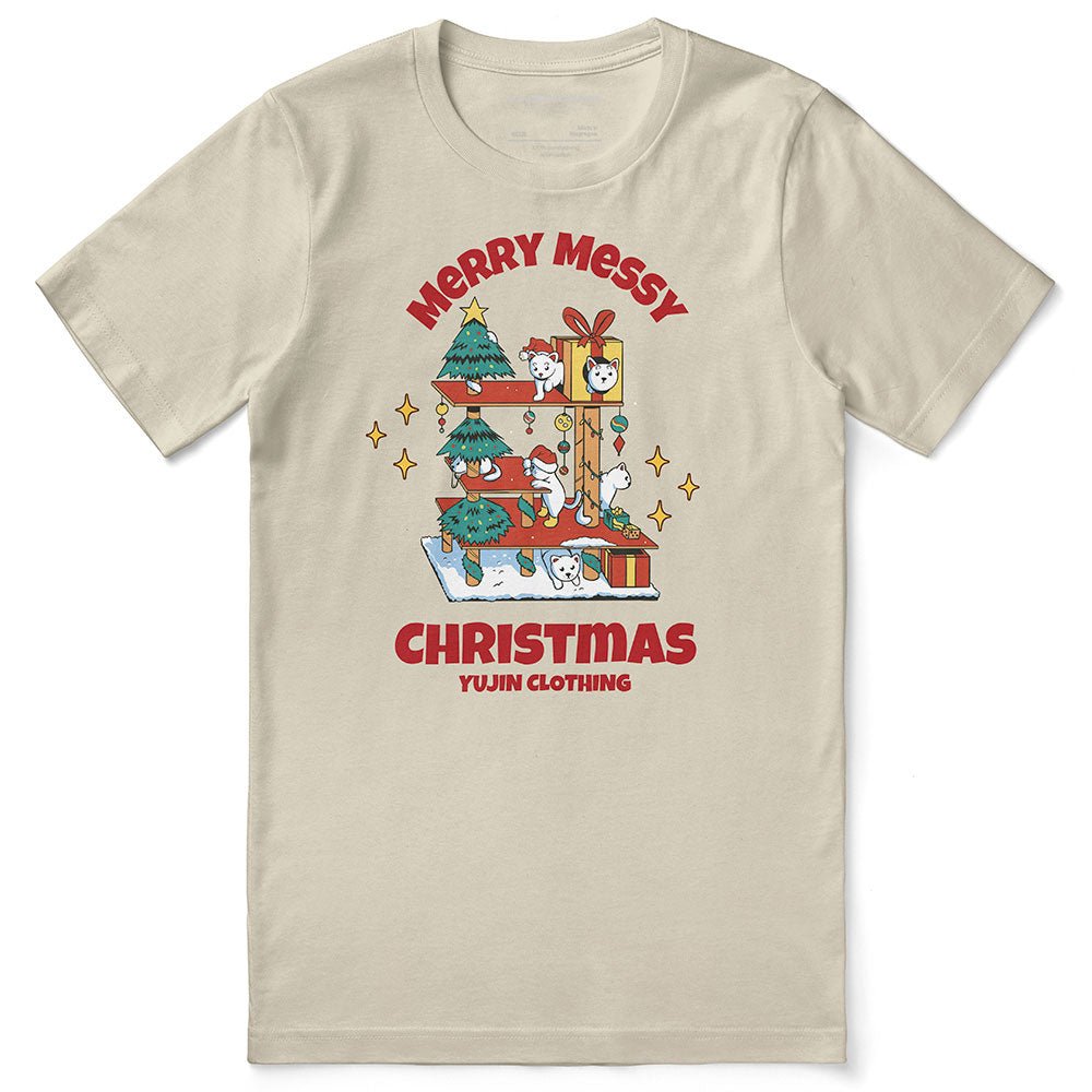 Messy Christmas Cat T-Shirt - Lolomo!