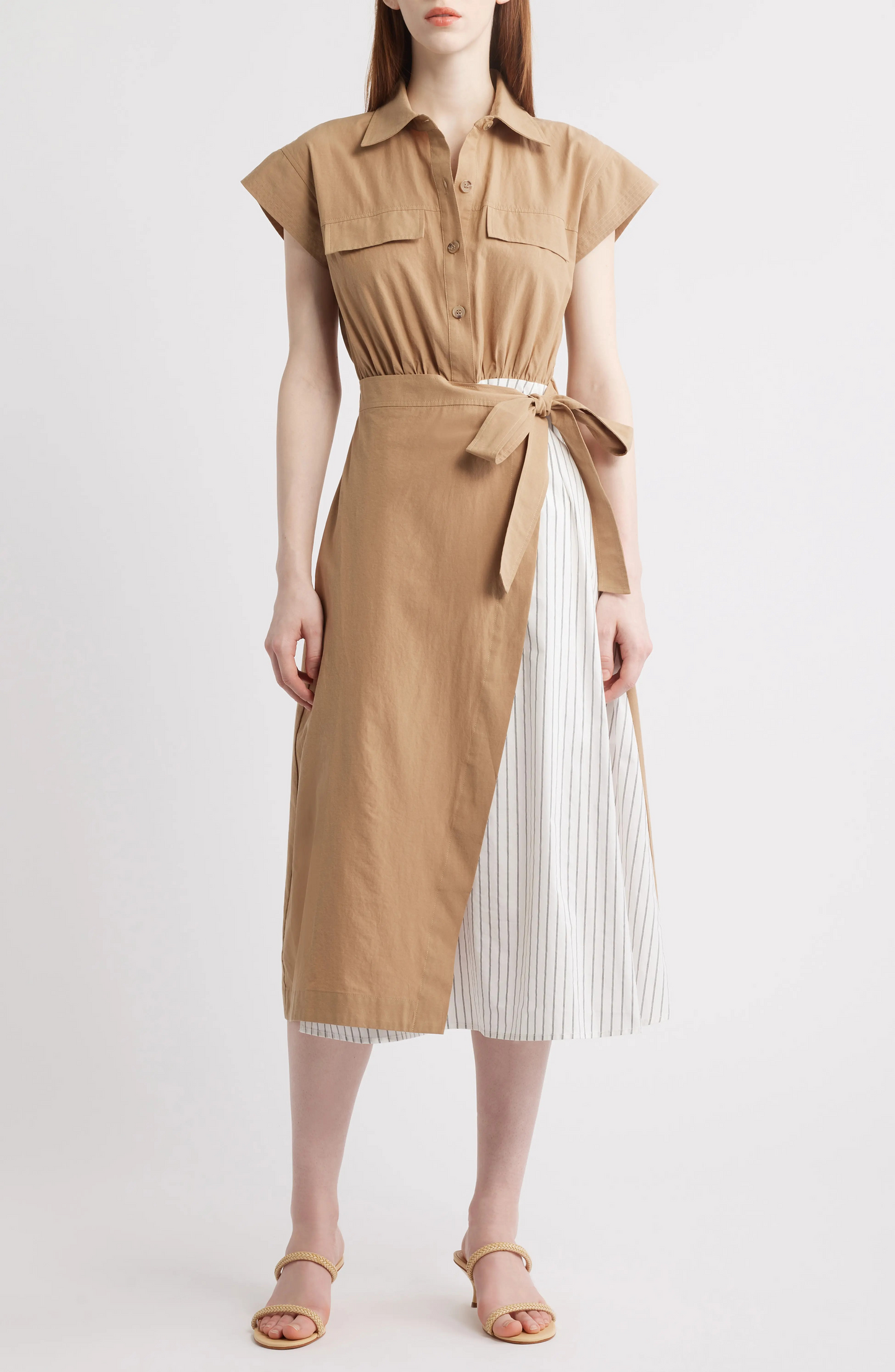 Tie Waist Midi Shirtdress