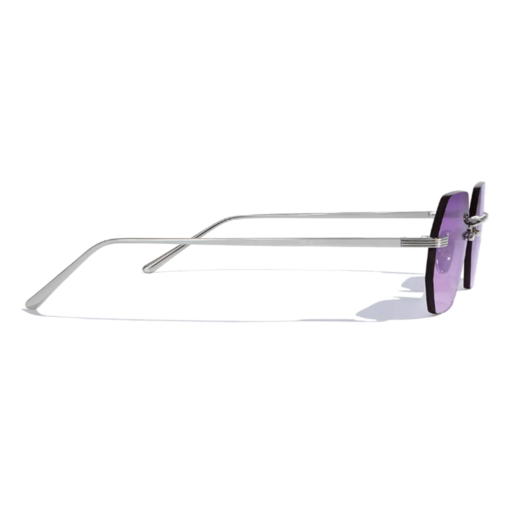 Milan Violette Hexagon Frameless Sunglasses - Lolomo!