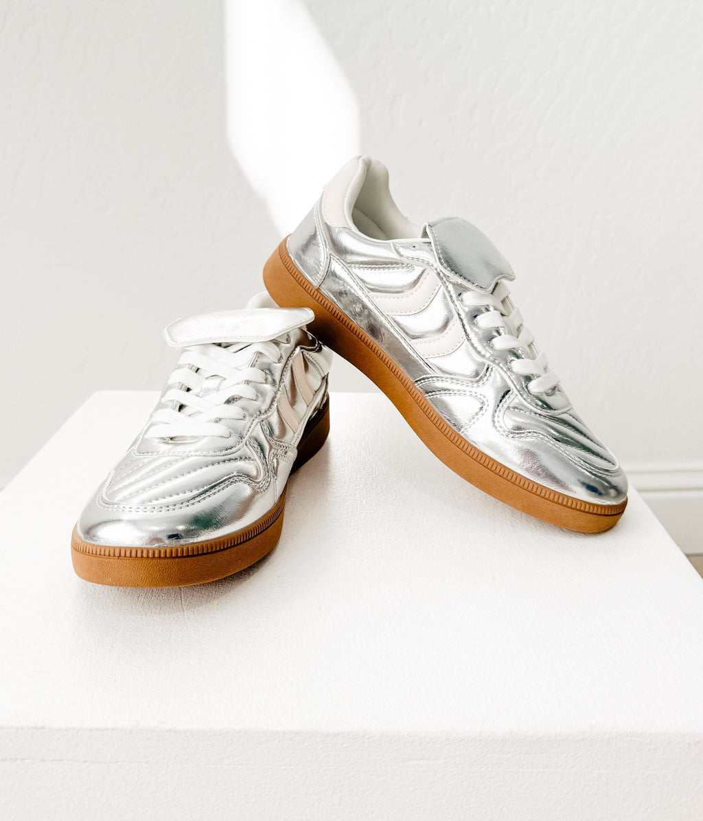 Milan Metallic Sneaker in Silver